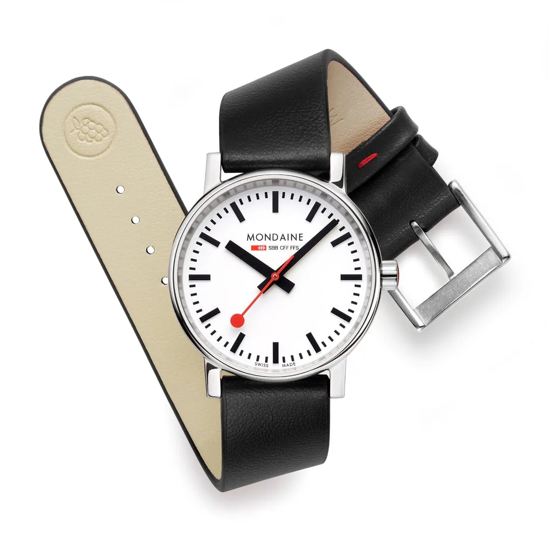 evo2, Black vegan grape leather, 35 mm