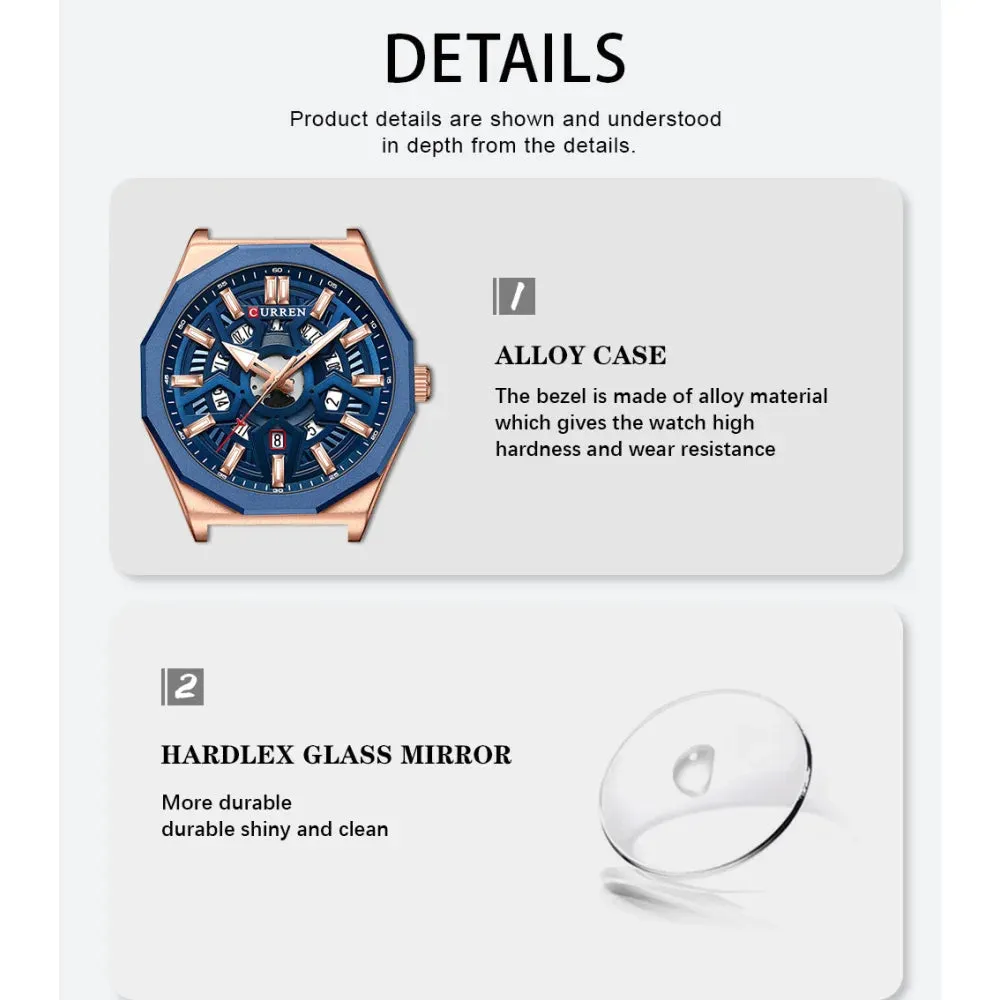 Fashion Casual Quartz Wristwatches with Date Sports Silicone Strap Hollow Design Luminous Watch