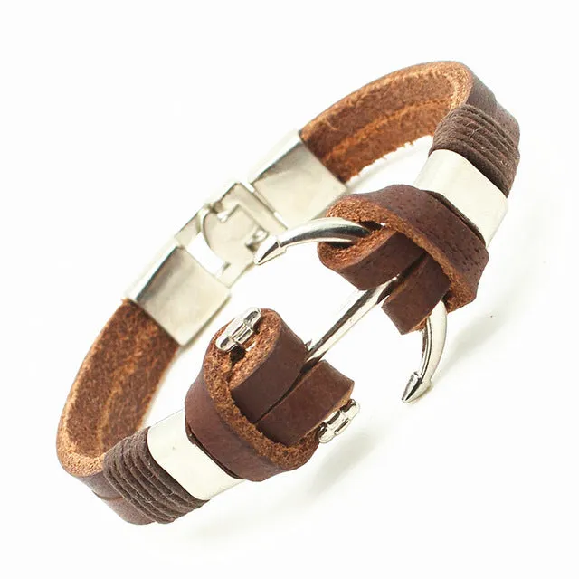 Fashion Men's Skull Bracelet&Bangle Male Multilayer Accessories Homme Jewelry Black Color Leather Bracelets Valentine's Day Gift