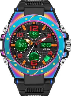 findtime Military Watches for Men Reloj para Hombre Deportivo Mens Tactical Outdoor Waterproof Digital Sports Work Analog Wrist Watch Color Black Green Gold Silver Blue Purple Cool Designer