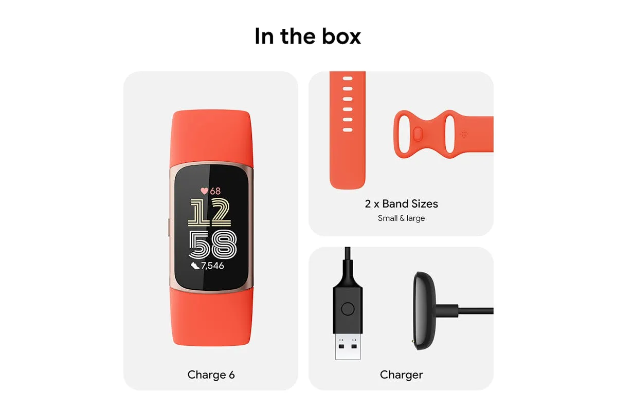 Fitbit Charge 6 Fitness Tracker | Coral
