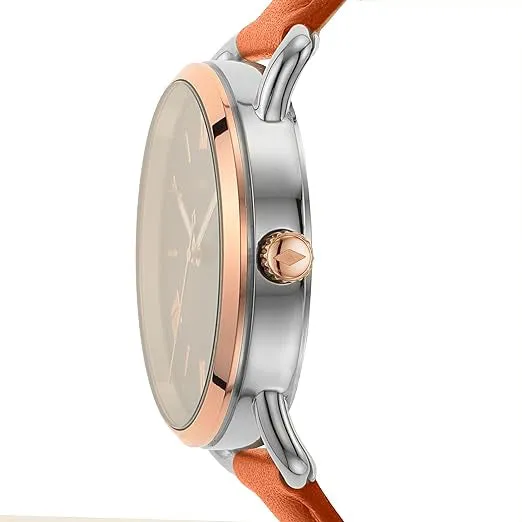 Fossil Women's Blue Dial Brown Leather Band Analog Quartz Watch - ES4825