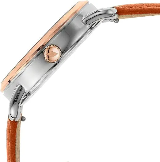 Fossil Women's Blue Dial Brown Leather Band Analog Quartz Watch - ES4825