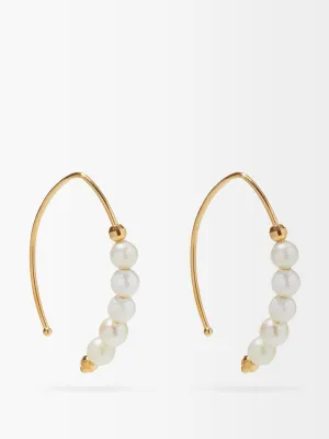 Freshwater pearl and 14kt gold earrings