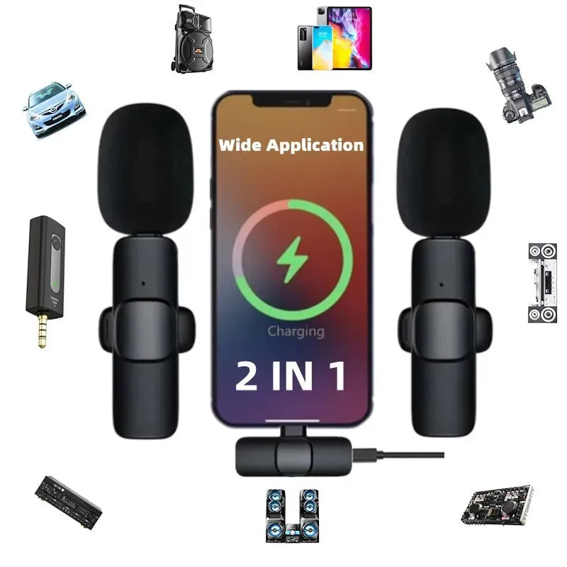 Gaminja Wireless Lavalier Microphone for Iphone Android Portable Mini Mic for Live Broadcast Gaming Recording