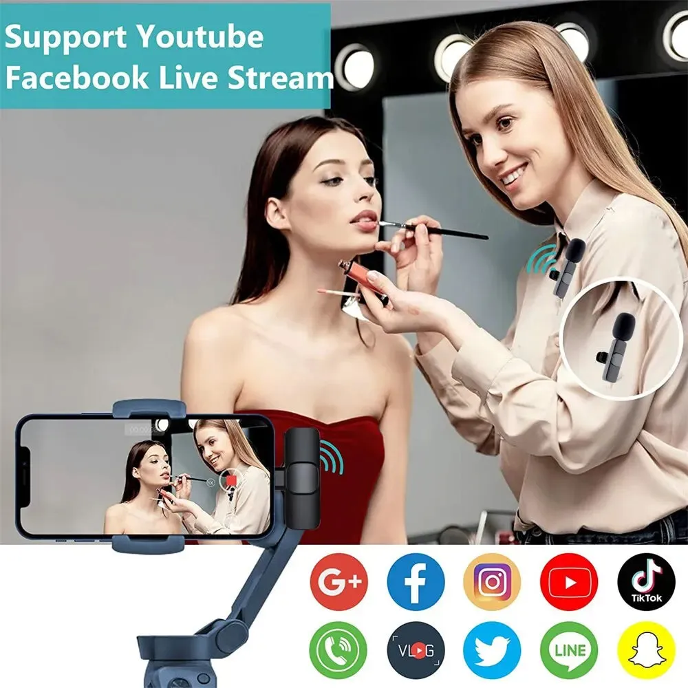 Gaminja Wireless Lavalier Microphone for Iphone Android Portable Mini Mic for Live Broadcast Gaming Recording