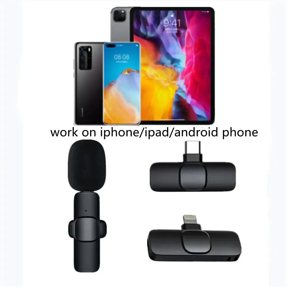 Gaminja Wireless Lavalier Microphone for Iphone Android Portable Mini Mic for Live Broadcast Gaming Recording