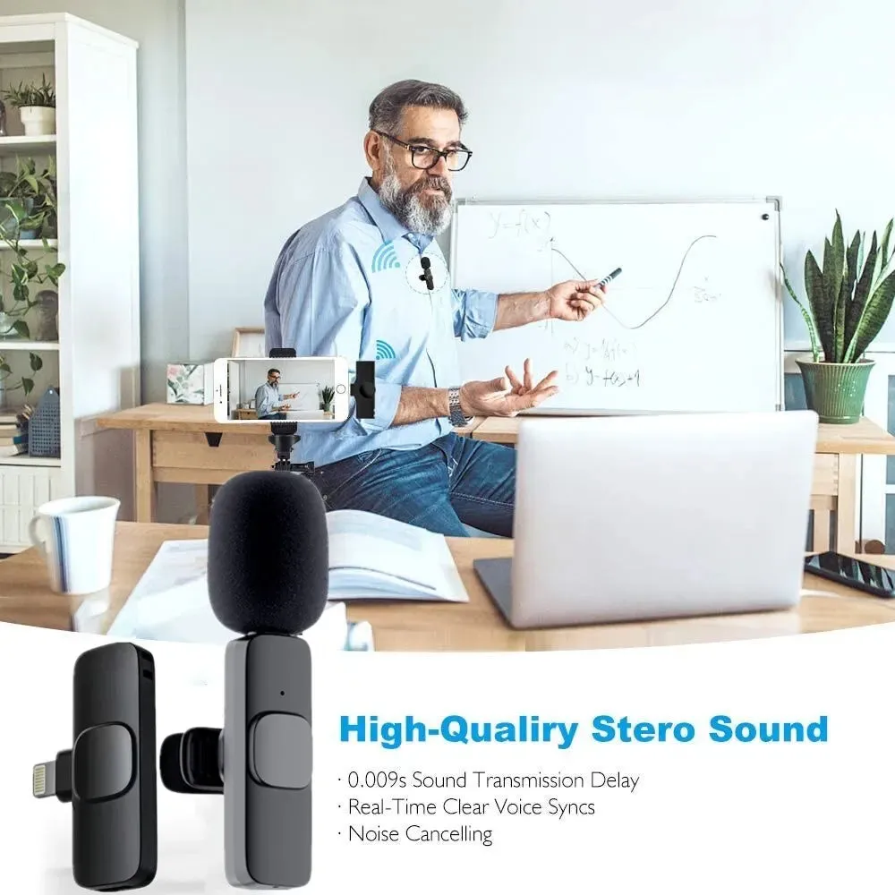 Gaminja Wireless Lavalier Microphone for Iphone Android Portable Mini Mic for Live Broadcast Gaming Recording