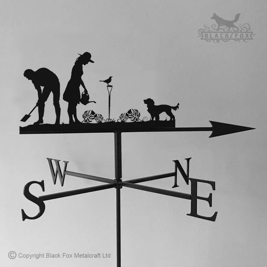 Gardening Couple with Dog Weathervane