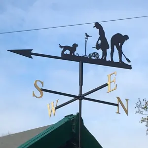Gardening Couple with Dog Weathervane