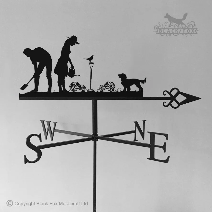 Gardening Couple with Dog Weathervane