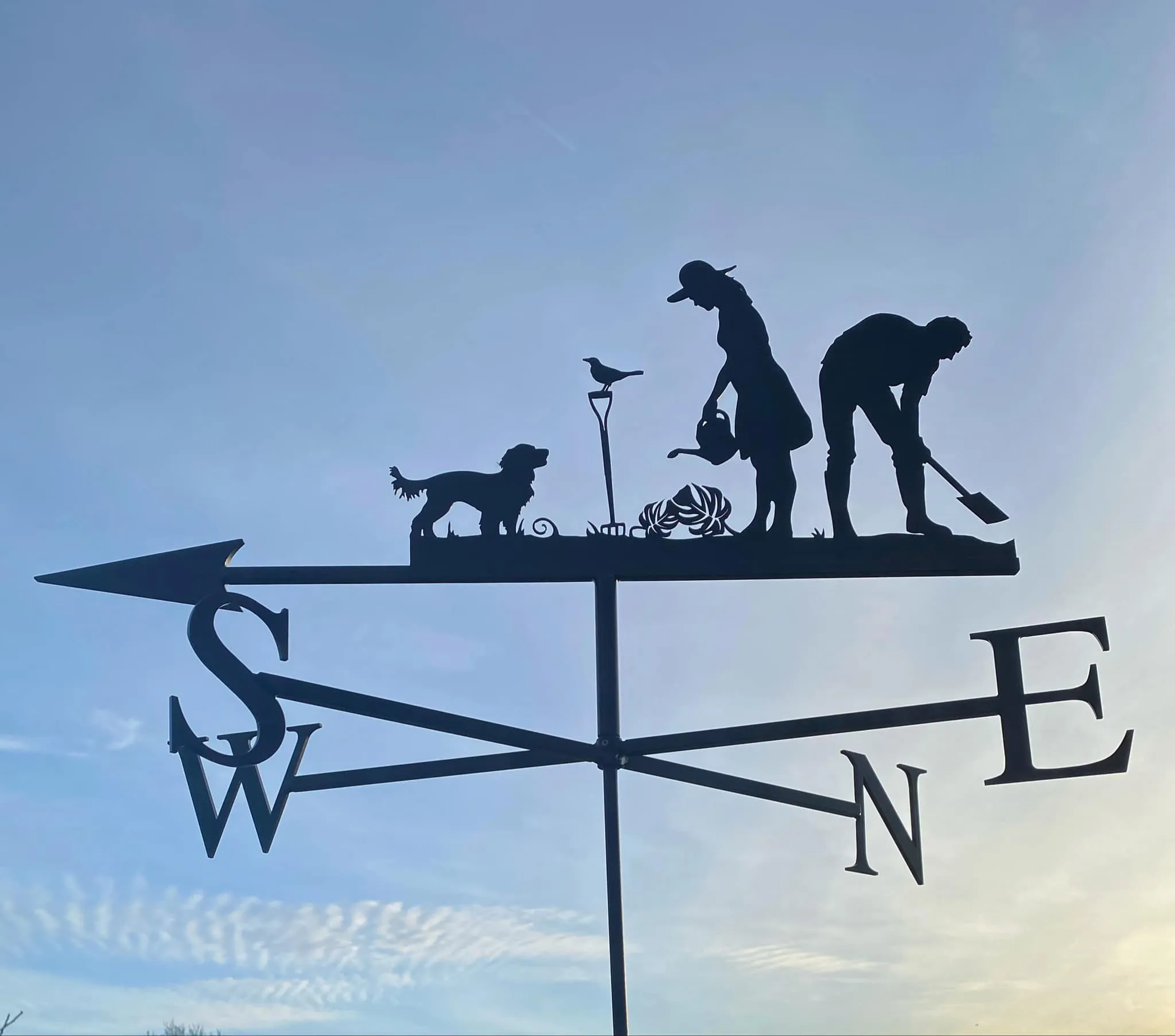 Gardening Couple with Dog Weathervane