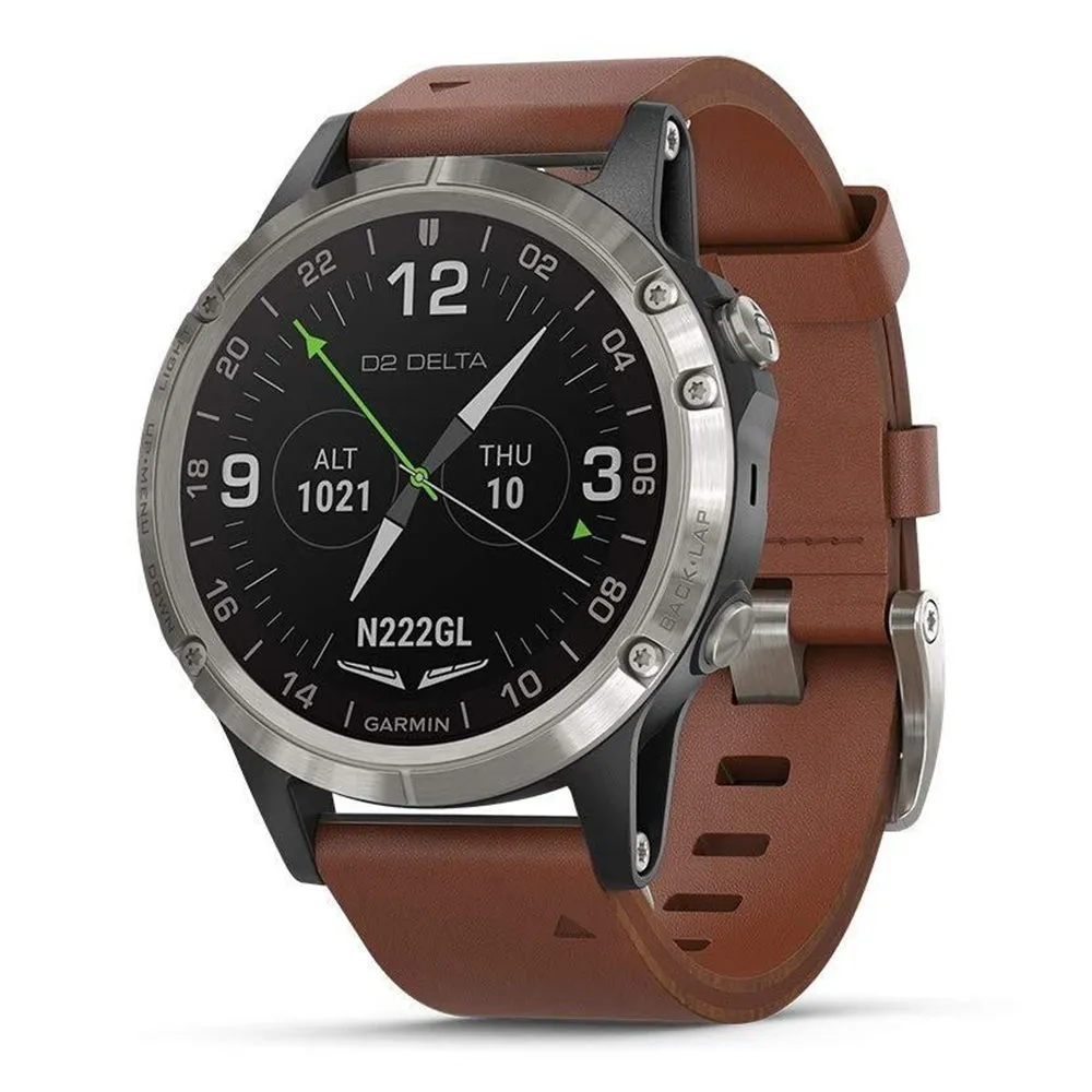 Garmin D2 Delta Brown Silicone Band Black Digital Dial Smart Watch - 010-01988-30
