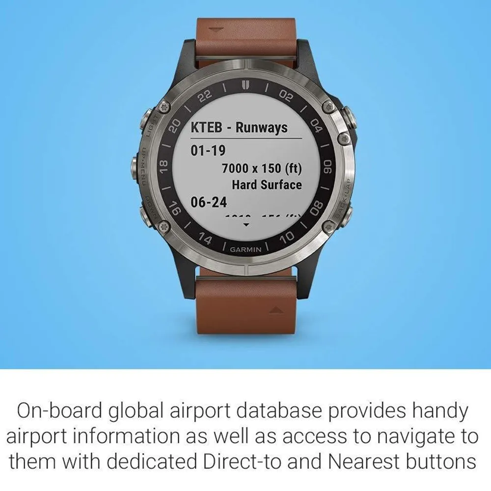 Garmin D2 Delta Brown Silicone Band Black Digital Dial Smart Watch - 010-01988-30
