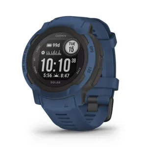 Garmin Instinct 2 Solar Tidal Blue Silicone Band Rugged Outdoor Solar Charging Capabilities Multi-GNSS Support Watch - 010-02627-16