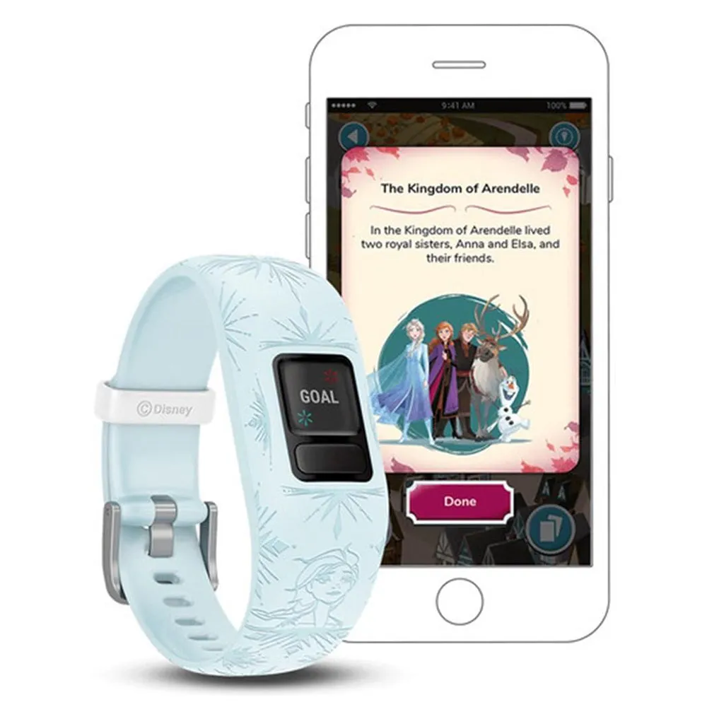 Garmin vivofit Jr 2 Kids Disney Frozen 2 Elsa Silicone Band Fitness/Activity Tracker Smart Watch - 010-01909-38