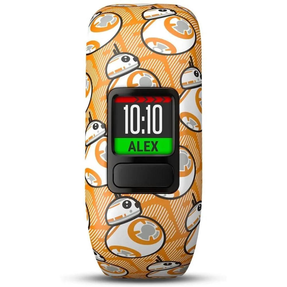 Garmin vivofit Jr 2 Kids Star Wars BB-8 Club & Black Silicone Stretchy Band Fitness/Activity Tracker Smart Watch - 010-01909-40