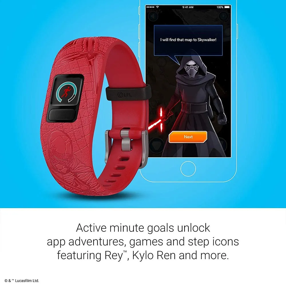 Garmin vivofit Jr 2 Kids Star Wars Dark Side Red Silicone Band Fitness/activity Tracker Smart Watch - 010-01909-3B