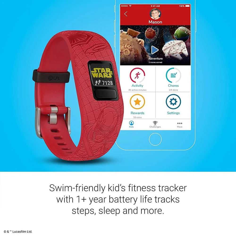 Garmin vivofit Jr 2 Kids Star Wars Dark Side Red Silicone Band Fitness/activity Tracker Smart Watch - 010-01909-3B