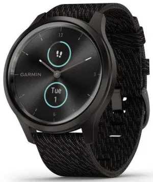 Garmin Vivomove Style Graphite Aluminium Case Black Pepper Nylon