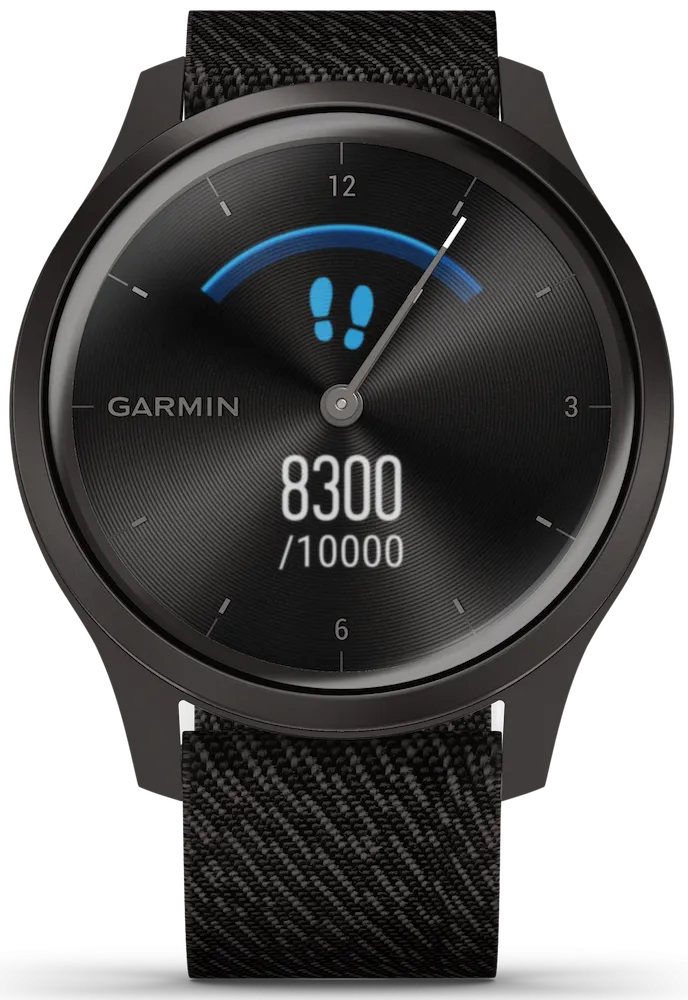 Garmin Vivomove Style Graphite Aluminium Case Black Pepper Nylon