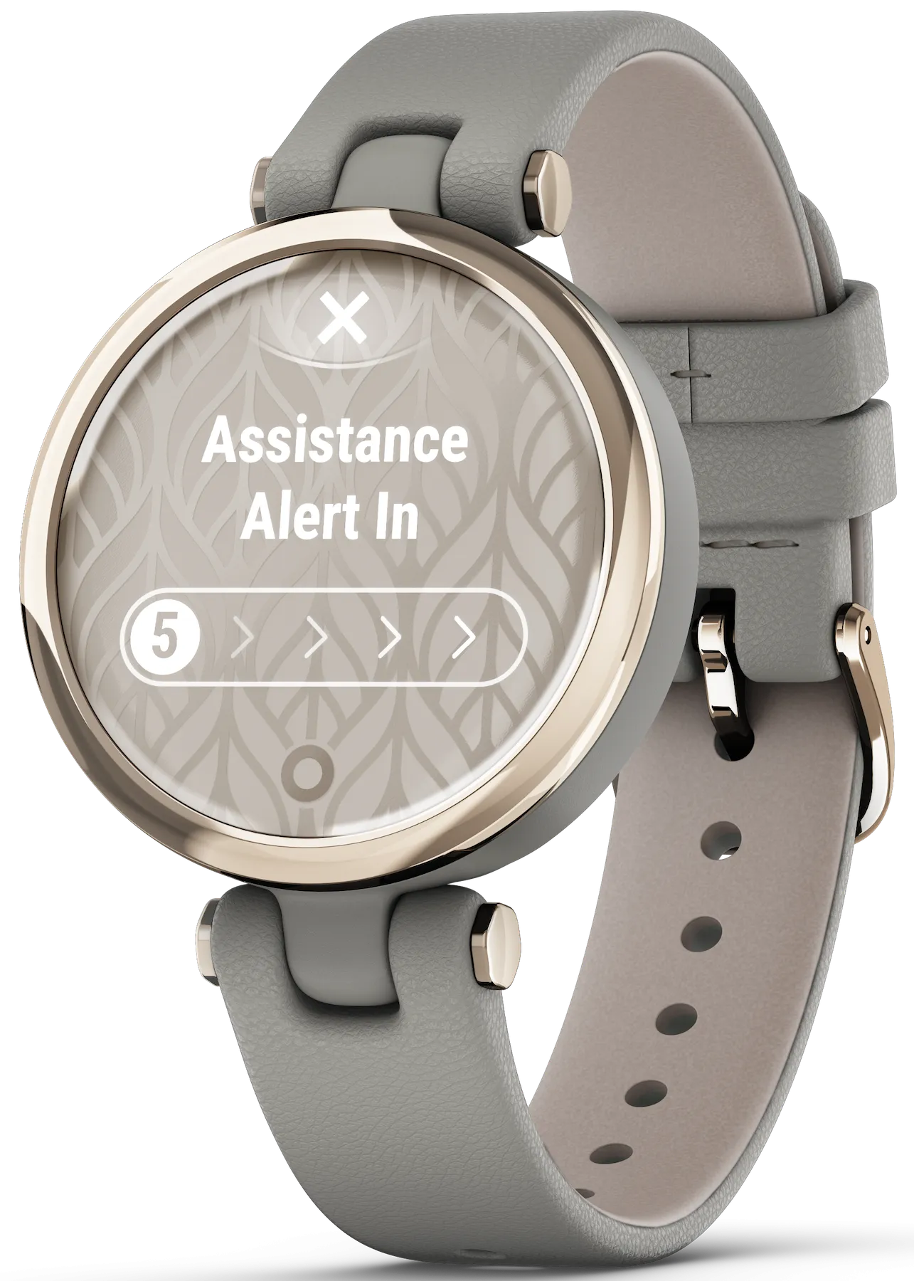 Garmin Watch Lily Cream Gold Case And Italian Leather Band D
