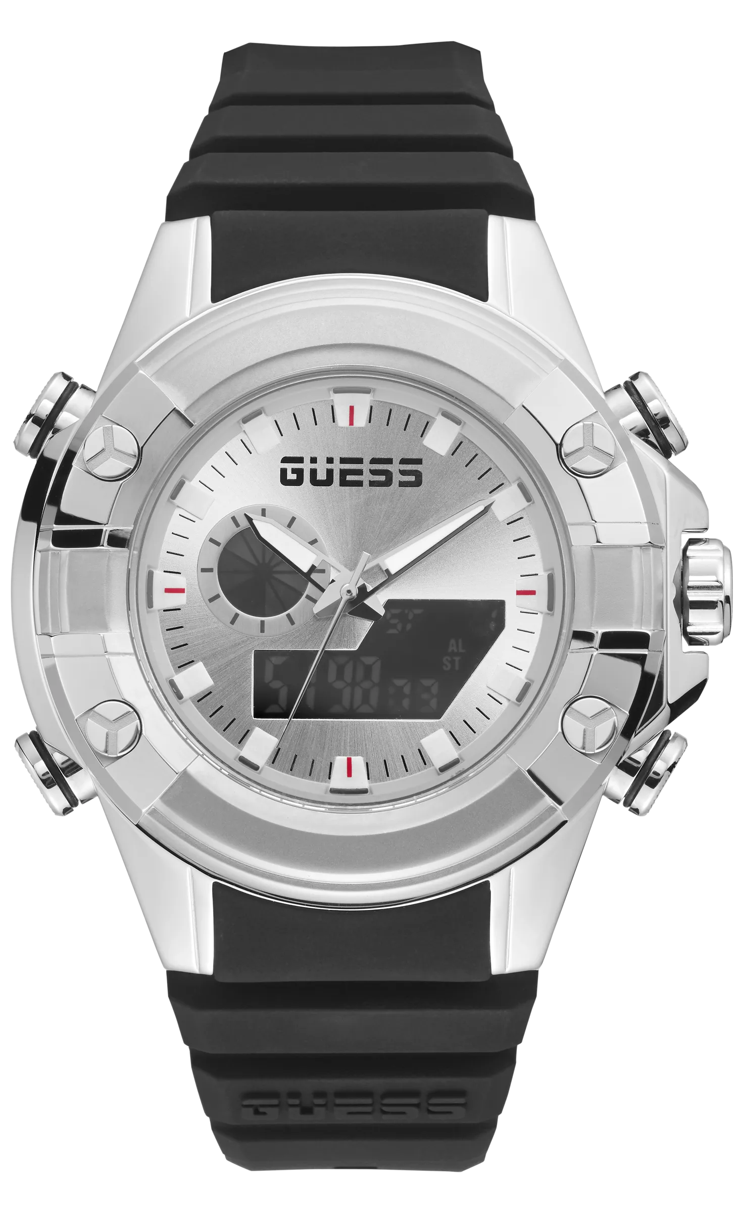 Guess Mens Silver Digital Watch - GW0341G1