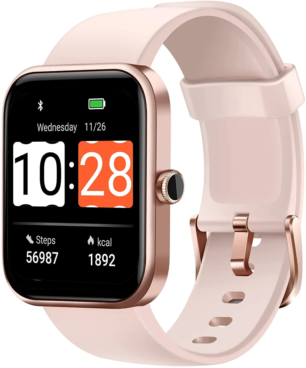 HAFURY Smart Watch, 1.69" Display Fitness Tracker, Blood Oxygen, Heart Rate, Microphone Built-in, Sleep, Stress Monitor, 5ATM Waterproof, Smartwatch for Android iOS Phone, Black
