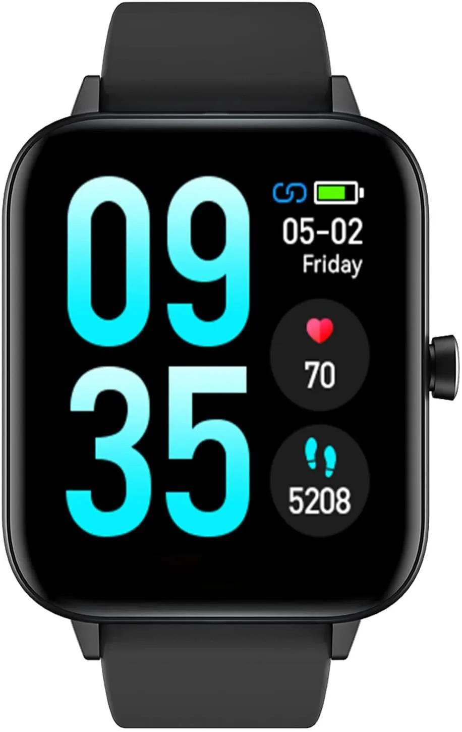 HAFURY Smart Watch, 1.69" Display Fitness Tracker, Blood Oxygen, Heart Rate, Microphone Built-in, Sleep, Stress Monitor, 5ATM Waterproof, Smartwatch for Android iOS Phone, Black