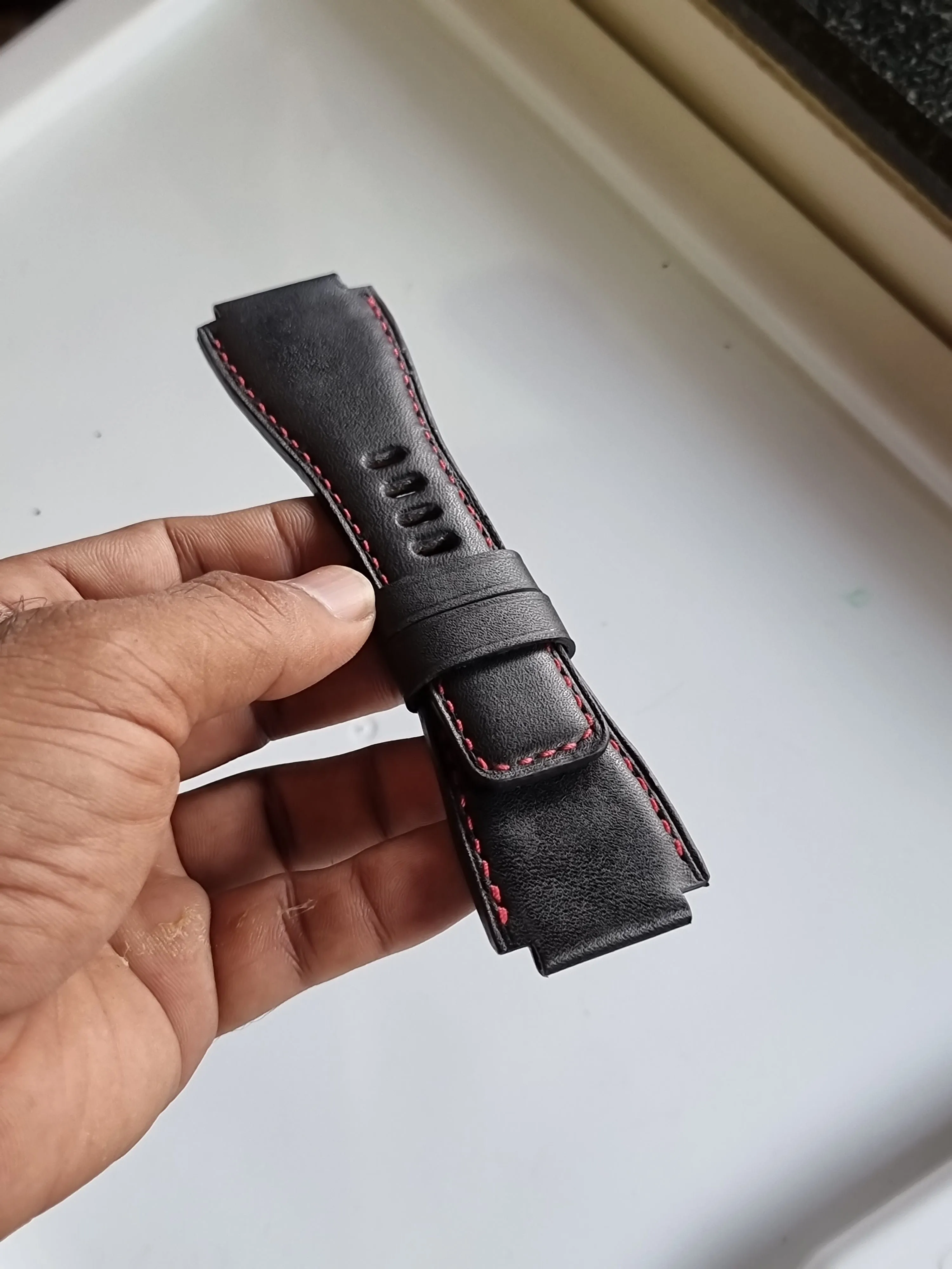 Handmade leather strap for bell & ross