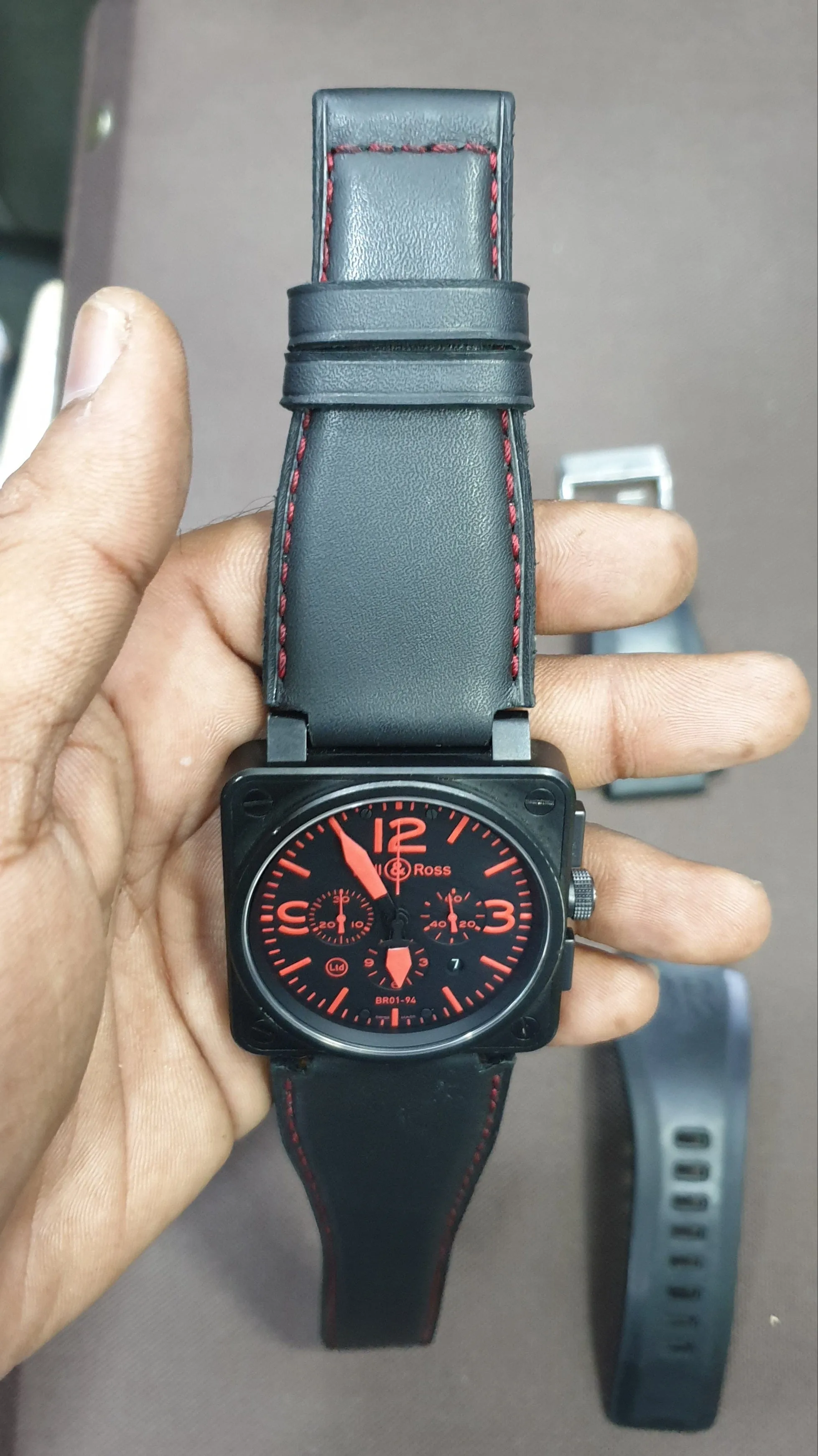 Handmade leather strap for bell & ross