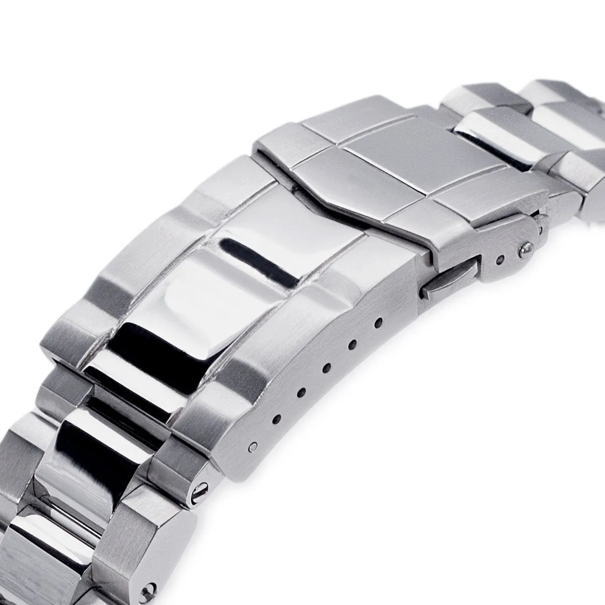 Hexad compatible with Seiko Samurai SRPB51, Brushed & Polished SUB Clasp
