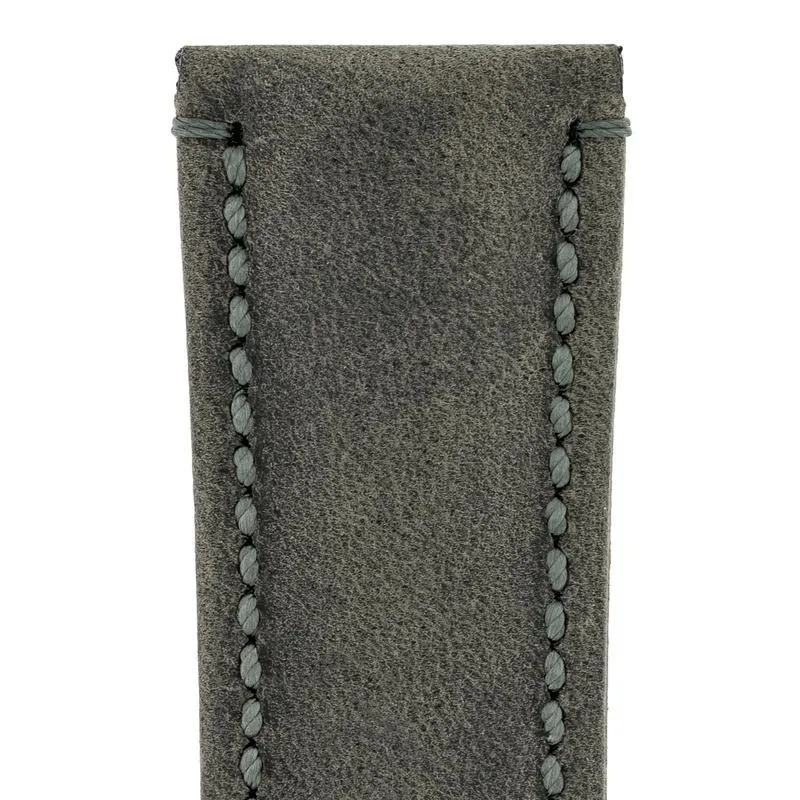 Hirsch HERITAGE Natural Calfskin Leather Watch Strap in ANTHRACITE