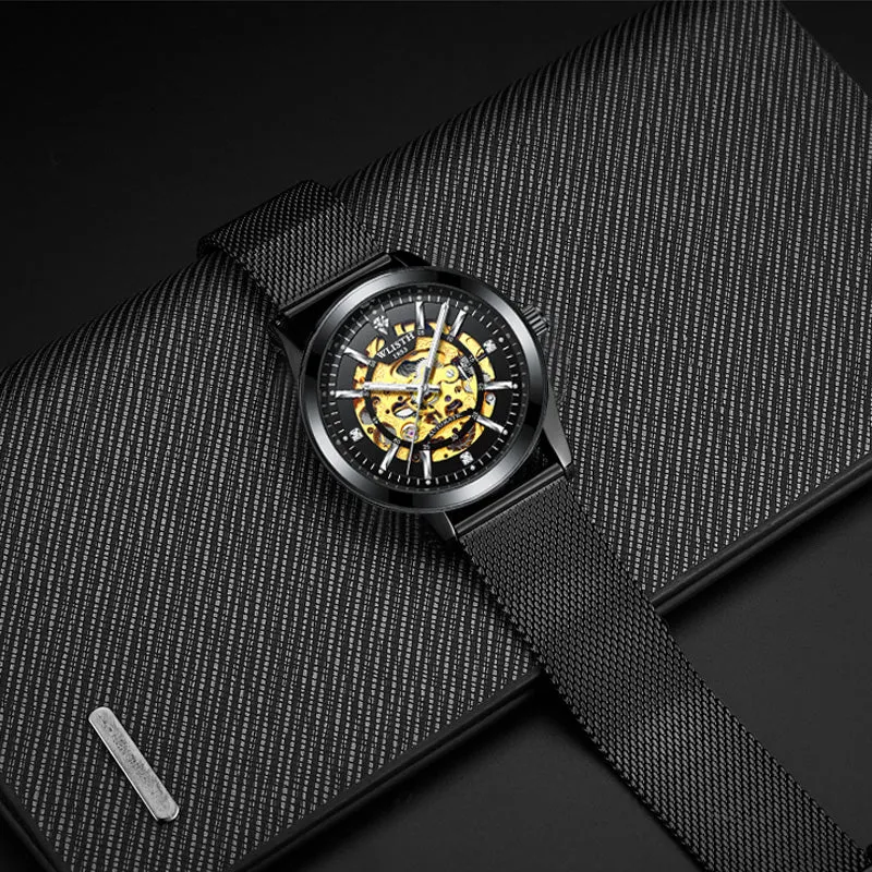 Hollow out mechanical belt watch W11S8919-SB