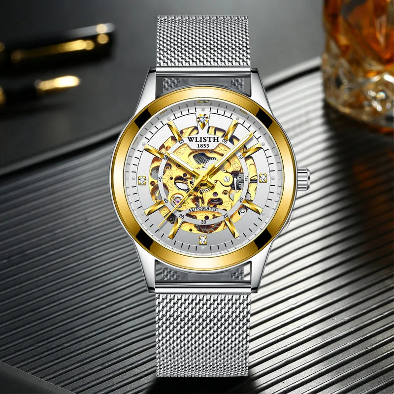 Hollow out mechanical belt watch W11S8919-SB