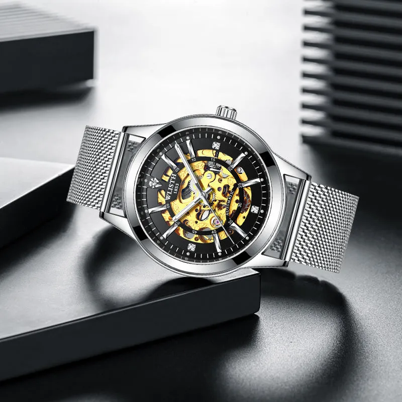 Hollow out mechanical belt watch W11S8919-SB