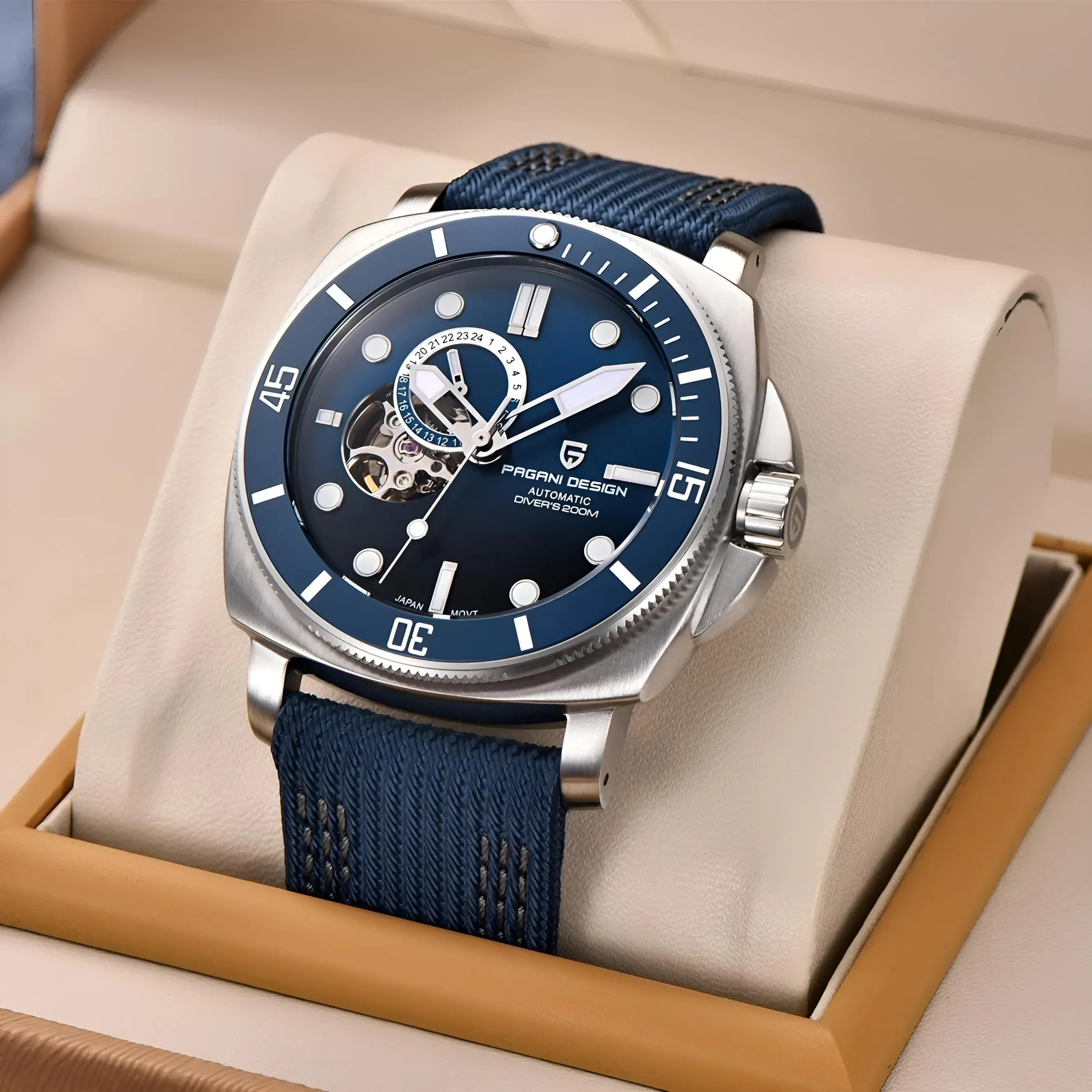 Homage to Panerai Submersible - Men's Sports Mechanical Watch Fashion Sapphire 200M Waterproof Automatic Timecode