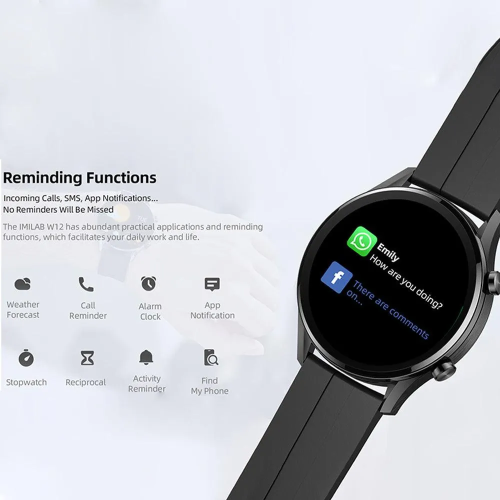 IMILAB W12 Smart Watch Black Case With Black Strap