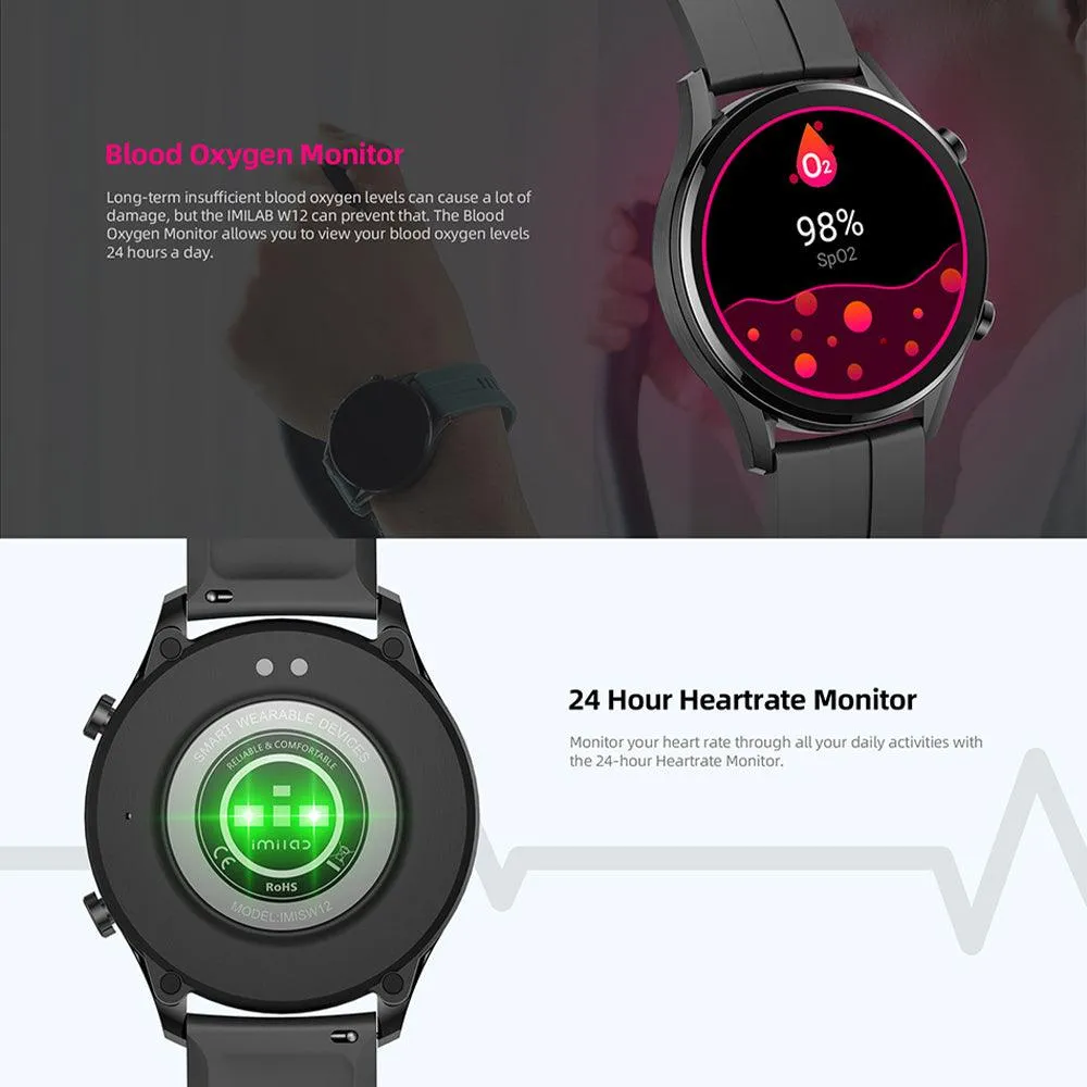 IMILAB W12 Smart Watch Black Case With Black Strap