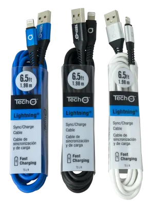 IPHONE TO USB 2M/6.5FT SYNC/CHARGE CABLE IN ASSTD COLORS