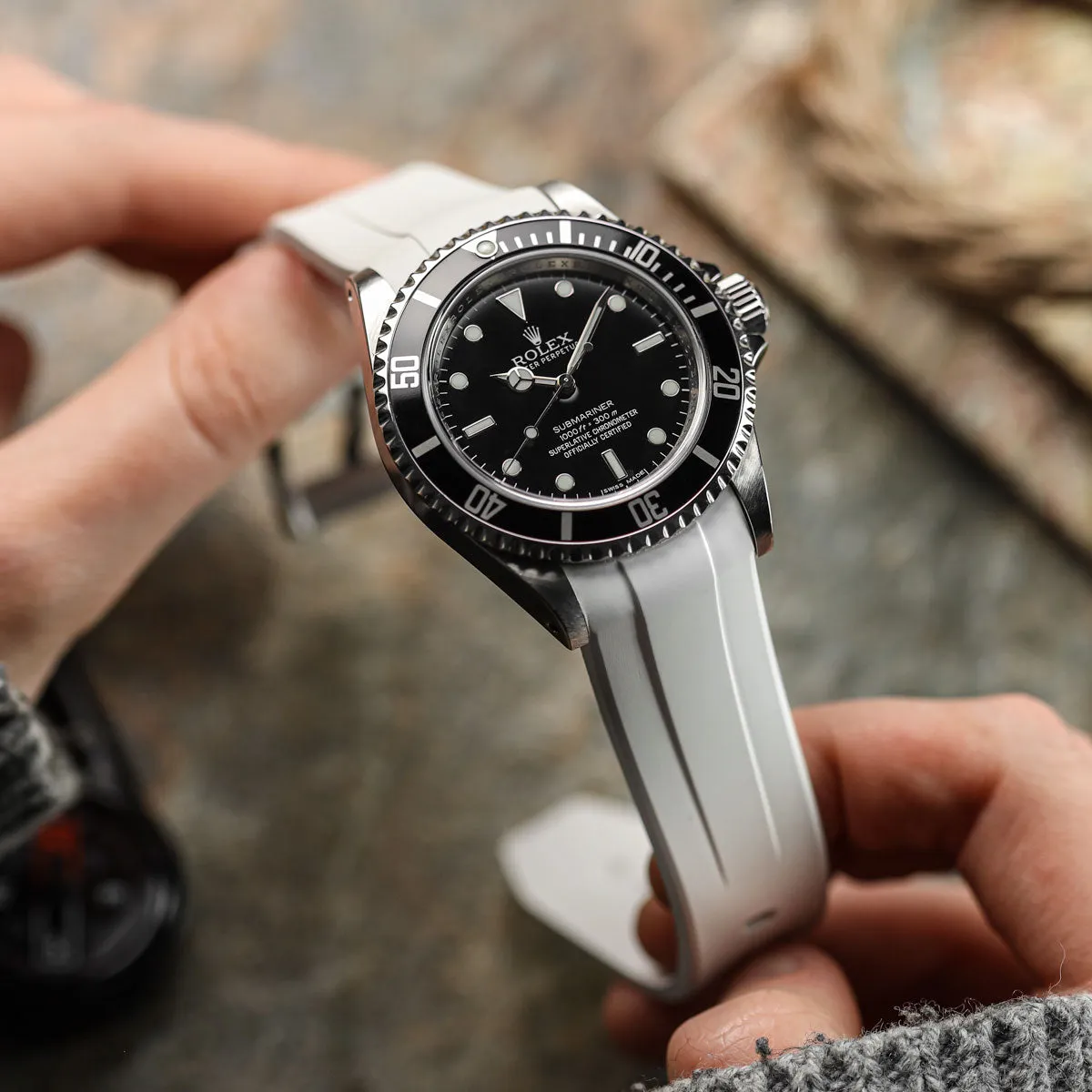 Kingsand ZULUDIVER Rubber Watch Strap - Frost White