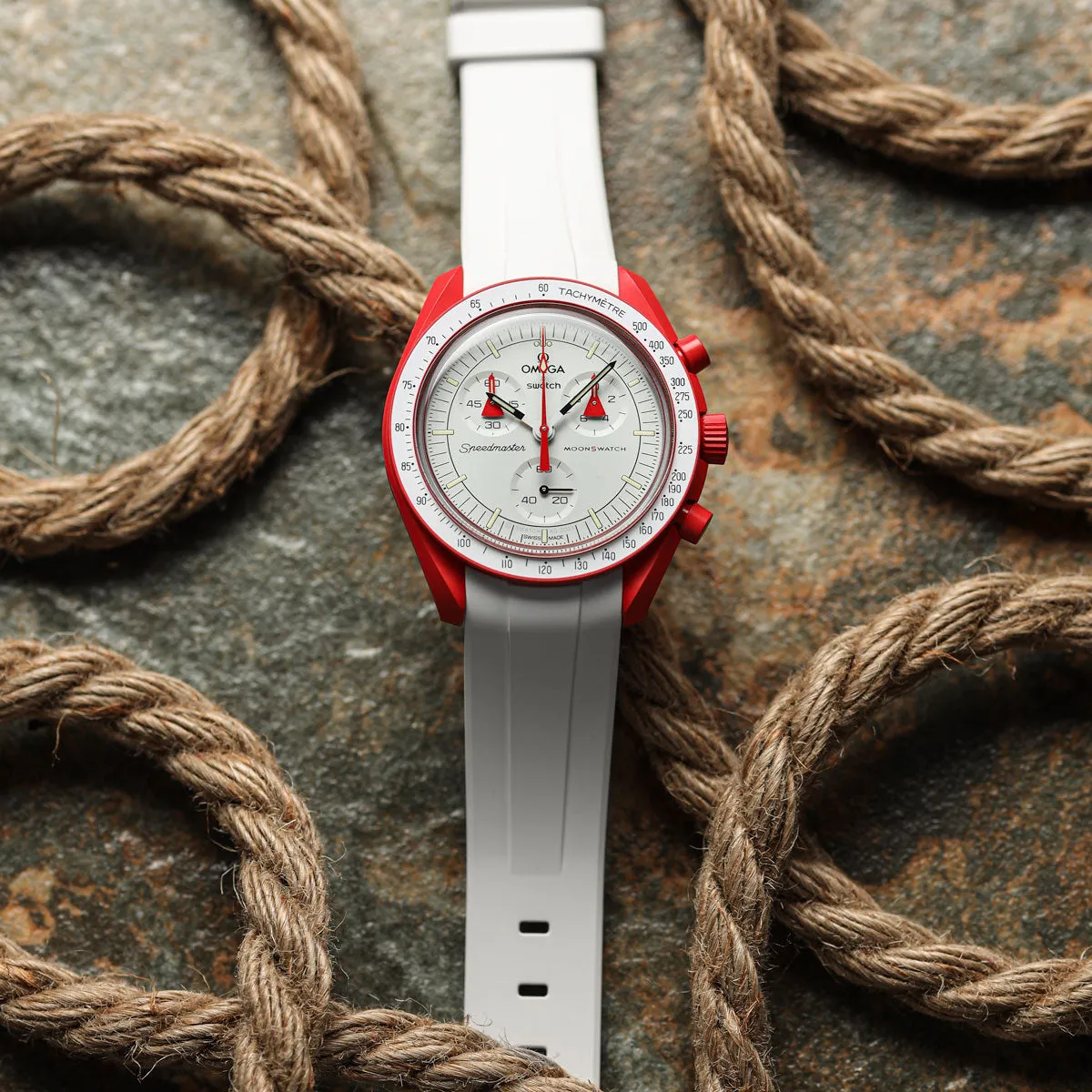 Kingsand ZULUDIVER Rubber Watch Strap - Frost White