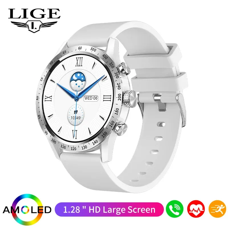 LIGE AMOLED Screen Smart Watch For Women Wireless Call Health Monitor
