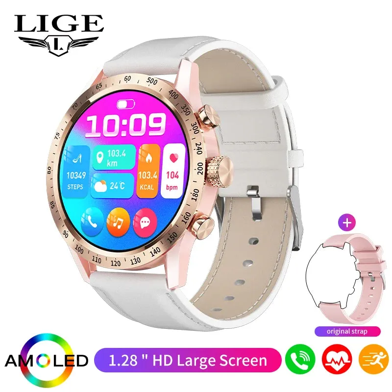 LIGE AMOLED Screen Smart Watch For Women Wireless Call Health Monitor