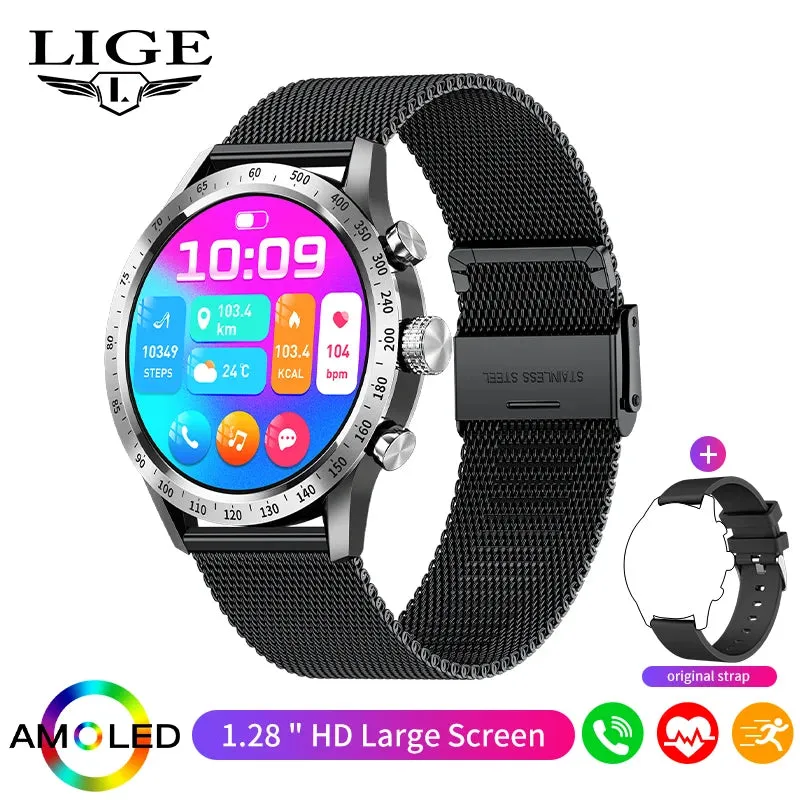 LIGE AMOLED Screen Smart Watch For Women Wireless Call Health Monitor