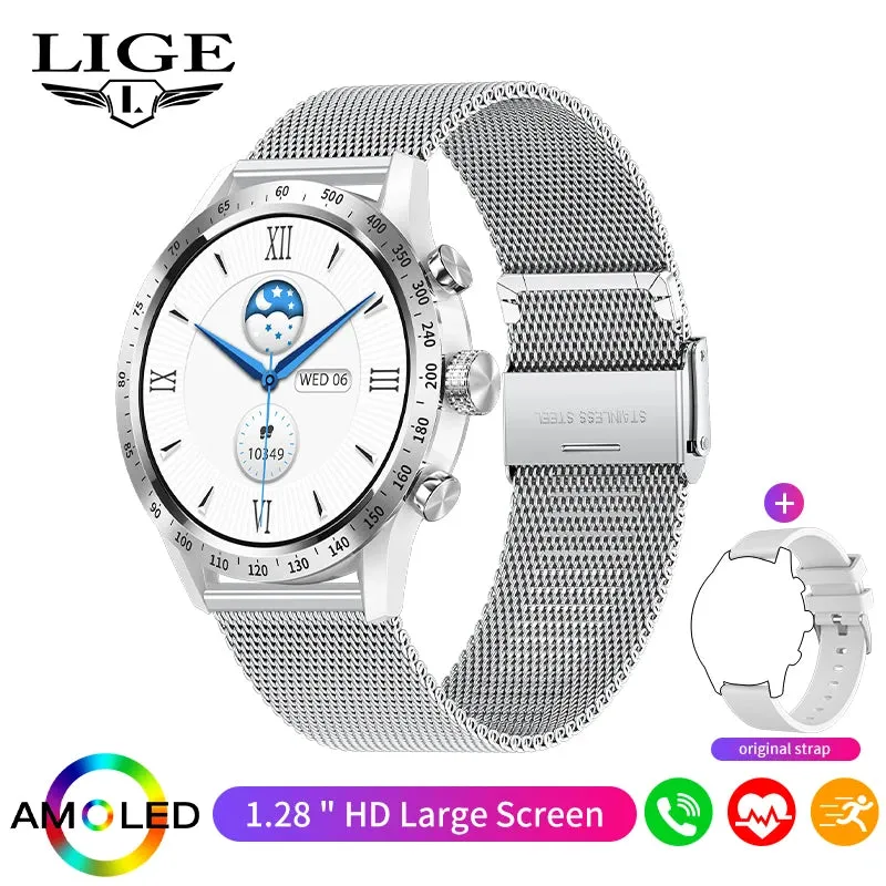 LIGE AMOLED Screen Smart Watch For Women Wireless Call Health Monitor