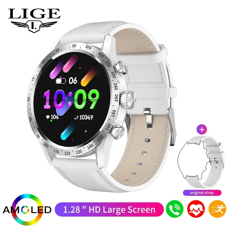 LIGE AMOLED Screen Smart Watch For Women Wireless Call Health Monitor
