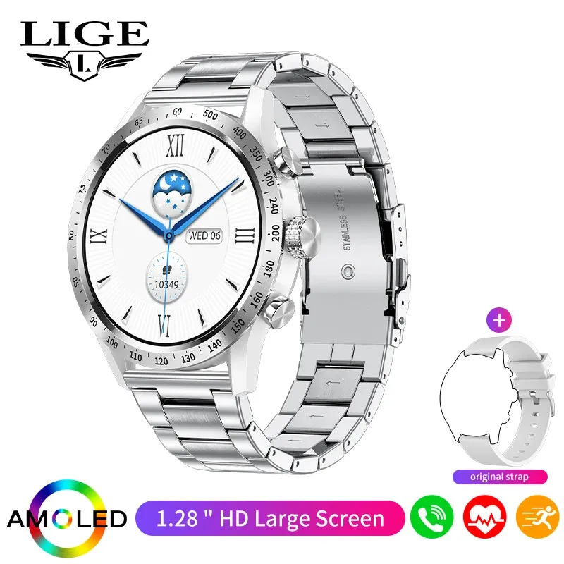 LIGE AMOLED Screen Smart Watch For Women Wireless Call Health Monitor