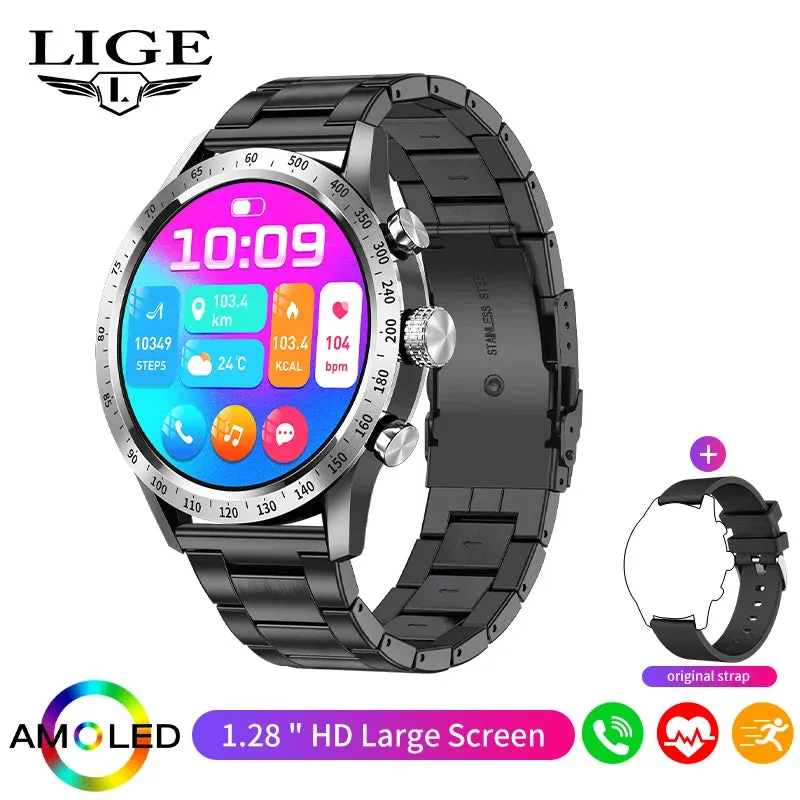 LIGE AMOLED Screen Smart Watch For Women Wireless Call Health Monitor