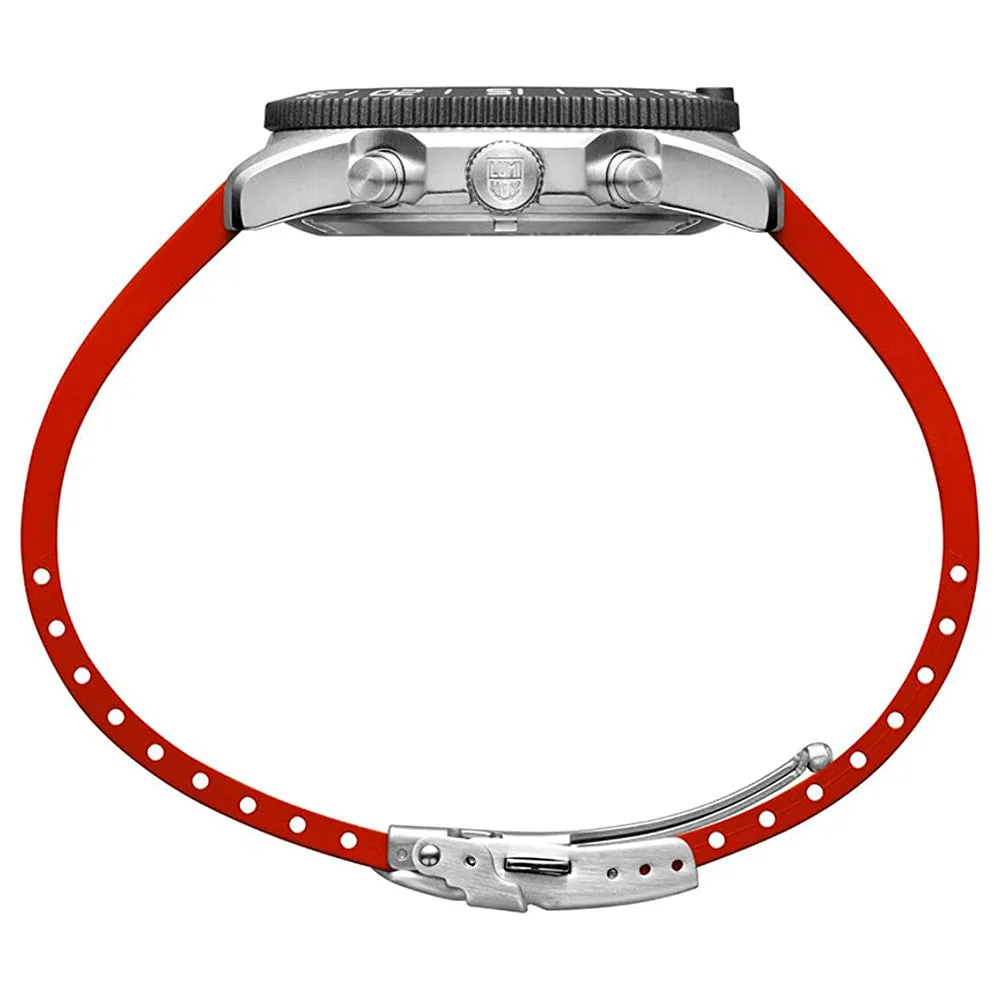 Luminox Men's Black Dial Red Rubber Band Pacific Diver Chronograph Japanese Quartz Watch - XS.3155
